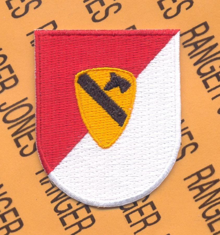 1st Cavalry Division Air Airborne w/ DUI crest beret flash patch c/e