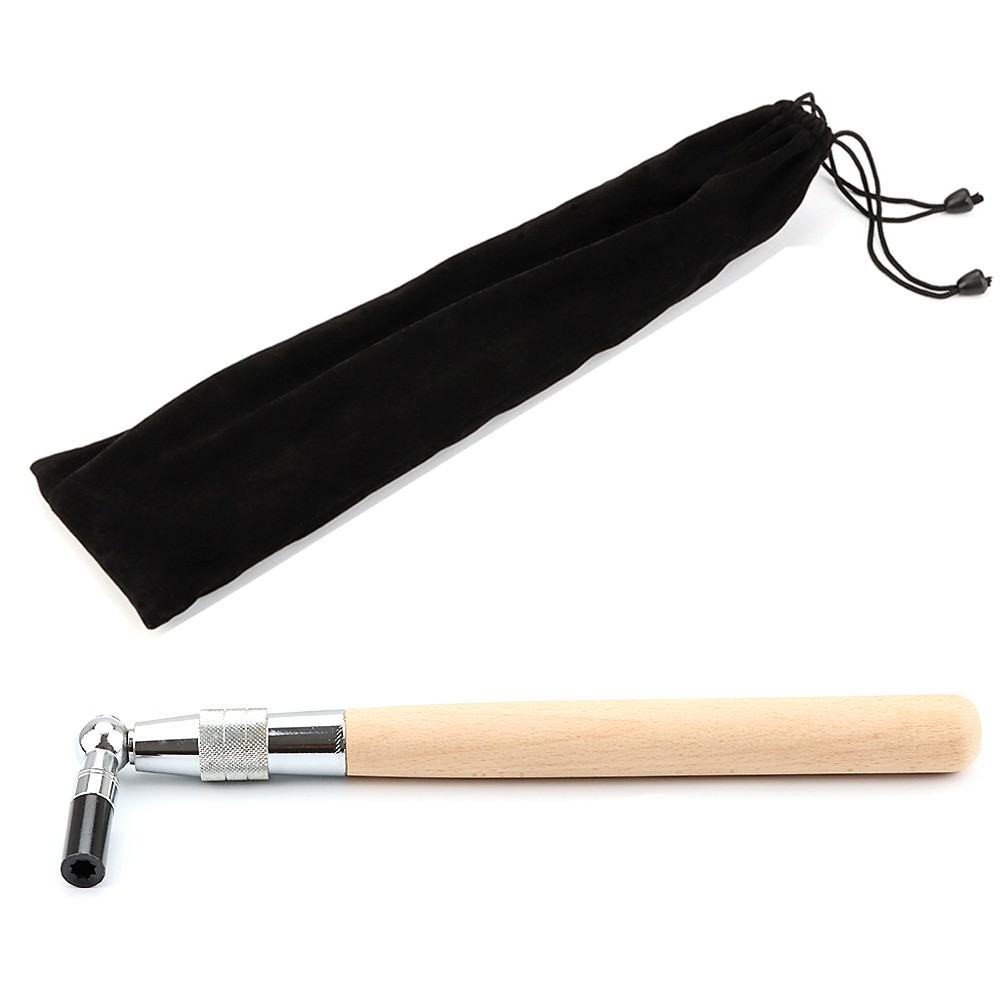 Piano Tuning Hammer L-shape Square Wrench Tuner Spanner Tip Tool Wood Handle