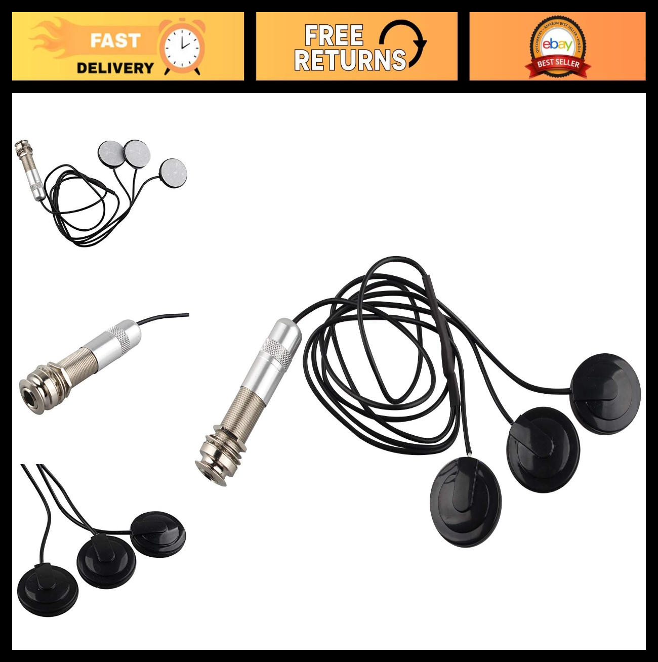 Self-Adhesive Piezo Pickup Microphone Disc for Acoustic Guitar, Ukulele, Violin
