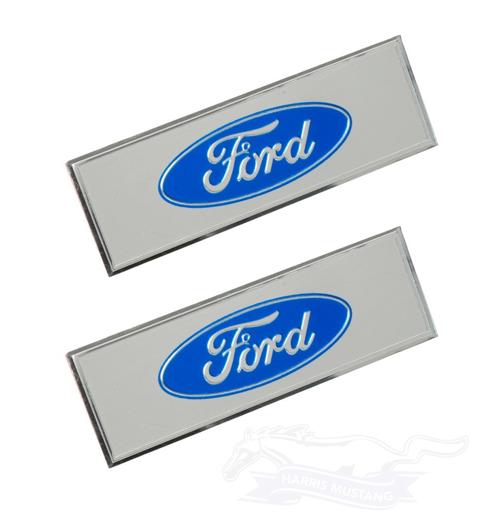 1968-1973 Mustang Door Sill Scuff Plate Emblem Pair - C8ZZ-6513208-E  ESBLUE