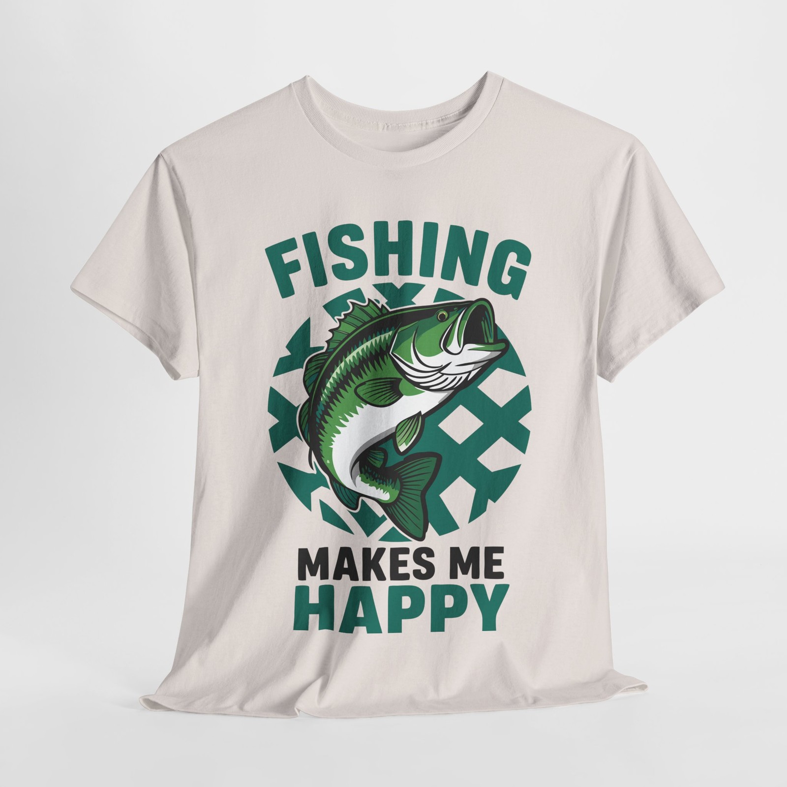 Fishing Makes Me Happy Tee - Unisex Cotton Shirt for Anglers and Outdoor Life
