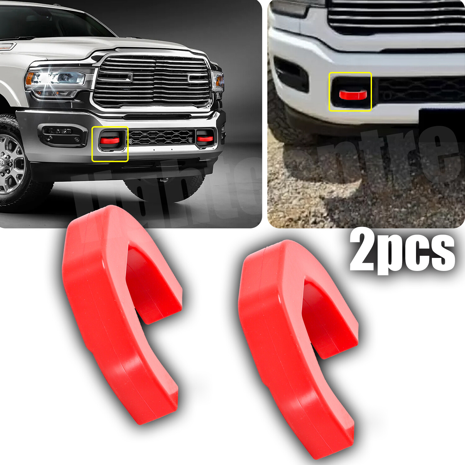 For RAM 1500 2019-2024 Front Tow Hooks Covers Customized Car Tow Hooks Red USA