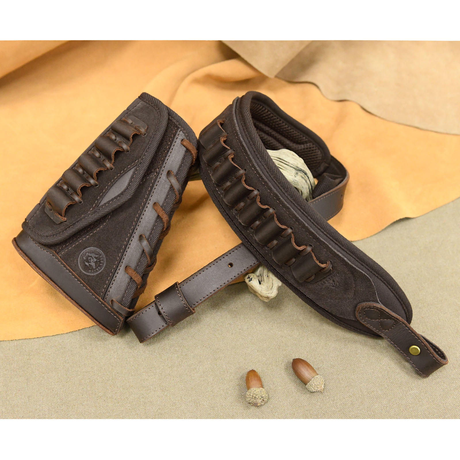 Leather Gun Cheek Rest Riser Stock with Leather Gun Sling .22MAG.30-30 12Guage