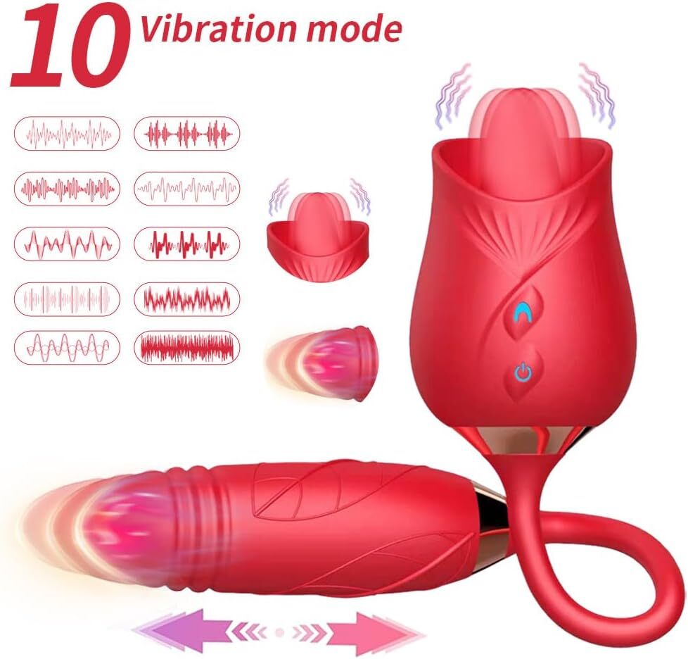 10 speeds Rose Female Anniversary Female Birthday Gift Massage Tongue Licking A