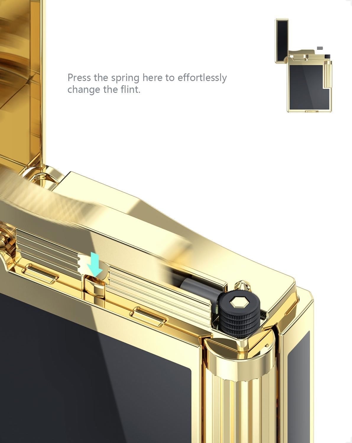 Compact Gold Finish Soft Flame Pipe Lighter - Ideal for an Elevated Experience