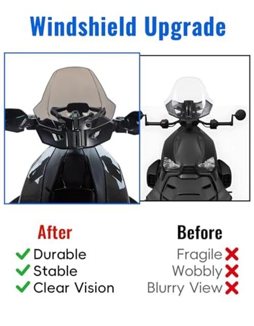 Can-Am Ryker Front Windshield - 3" Adjustable - Dark Tinted - Dark