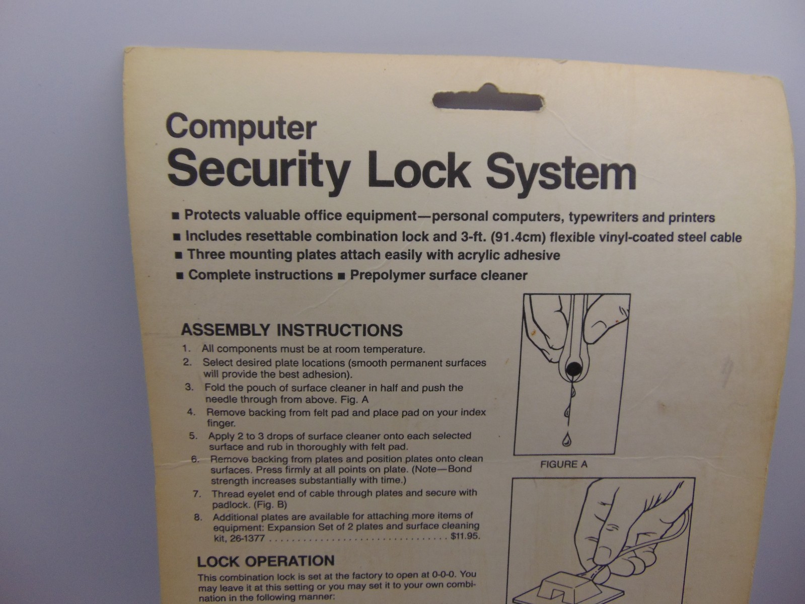 Vintage Tandy Computer Security lock System Radio Shack Pad Lock & Cable NOS