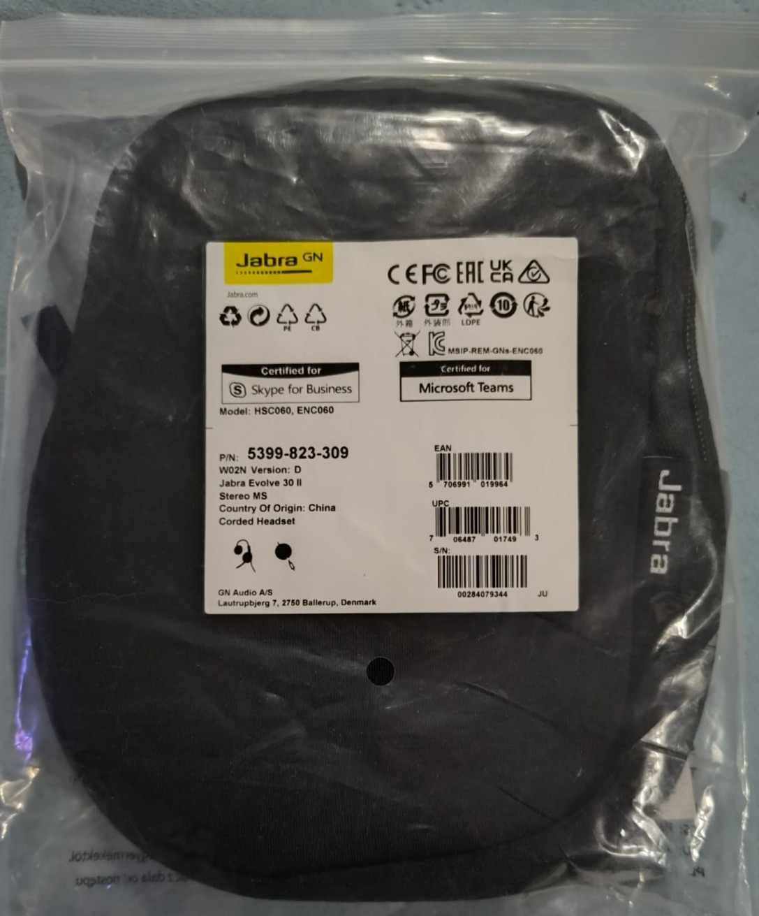 Jabra Evolve 30 II Black Headband Headset