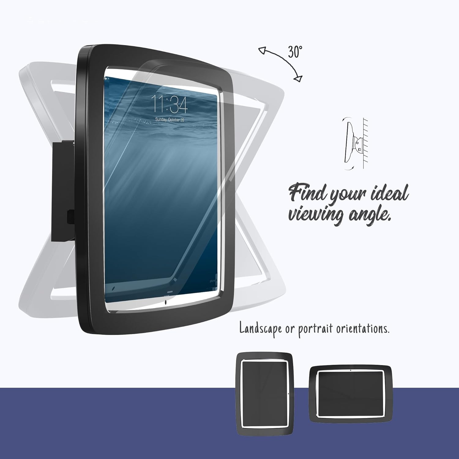 Tablet Wall Mount Lockable Tiltable anti Theft Security, Compatible with 10.9" I