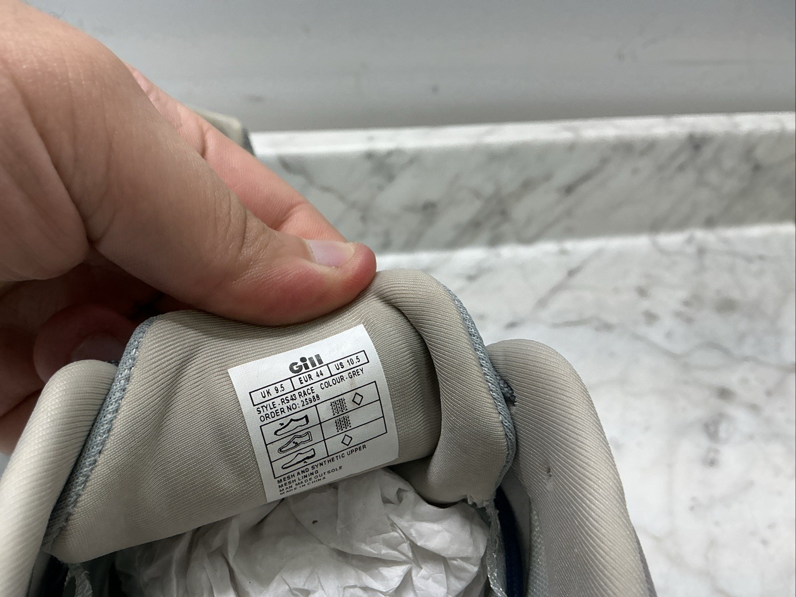 Gill Marine Race Trainer Grey *size 10.5*