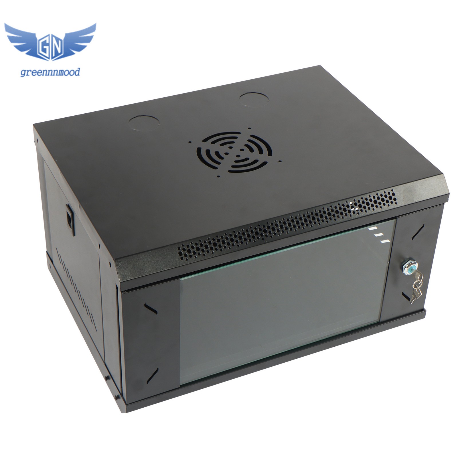 6U Wall Mount Network Server Rack Cabinet Enclosure 15.5'' Deep Door Lock Balck