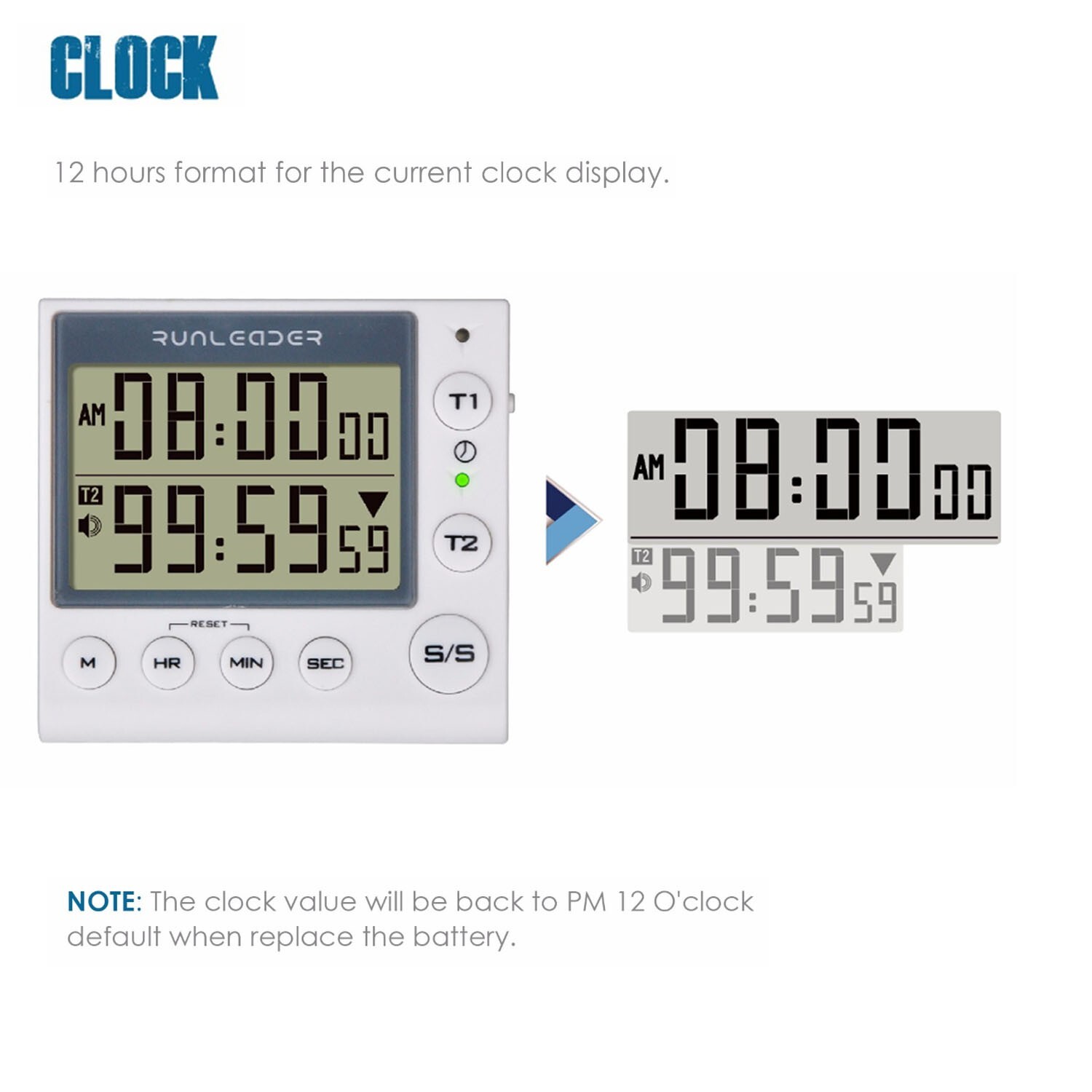 Digital Kitchen Cooking Timer Clock Count-up/Count Down Back Bracket Aloud Alarm