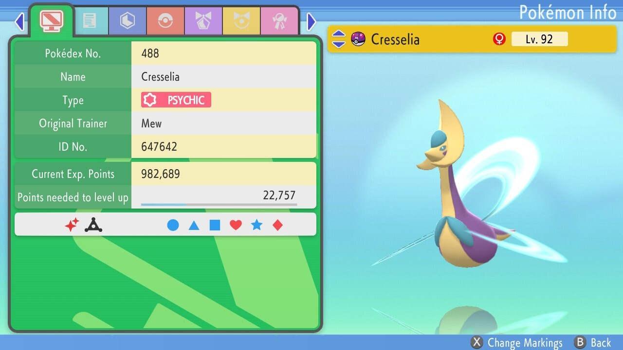 Pokémon: BD/SP 6IV Shiny Cresselia  ✨Pokemon ✨