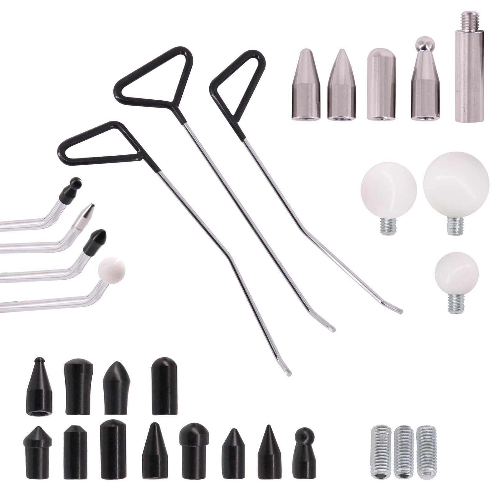 Dent Repair Tools 3 Pieces of Dent Removal Rods with Awl Head Paintless Dent ...