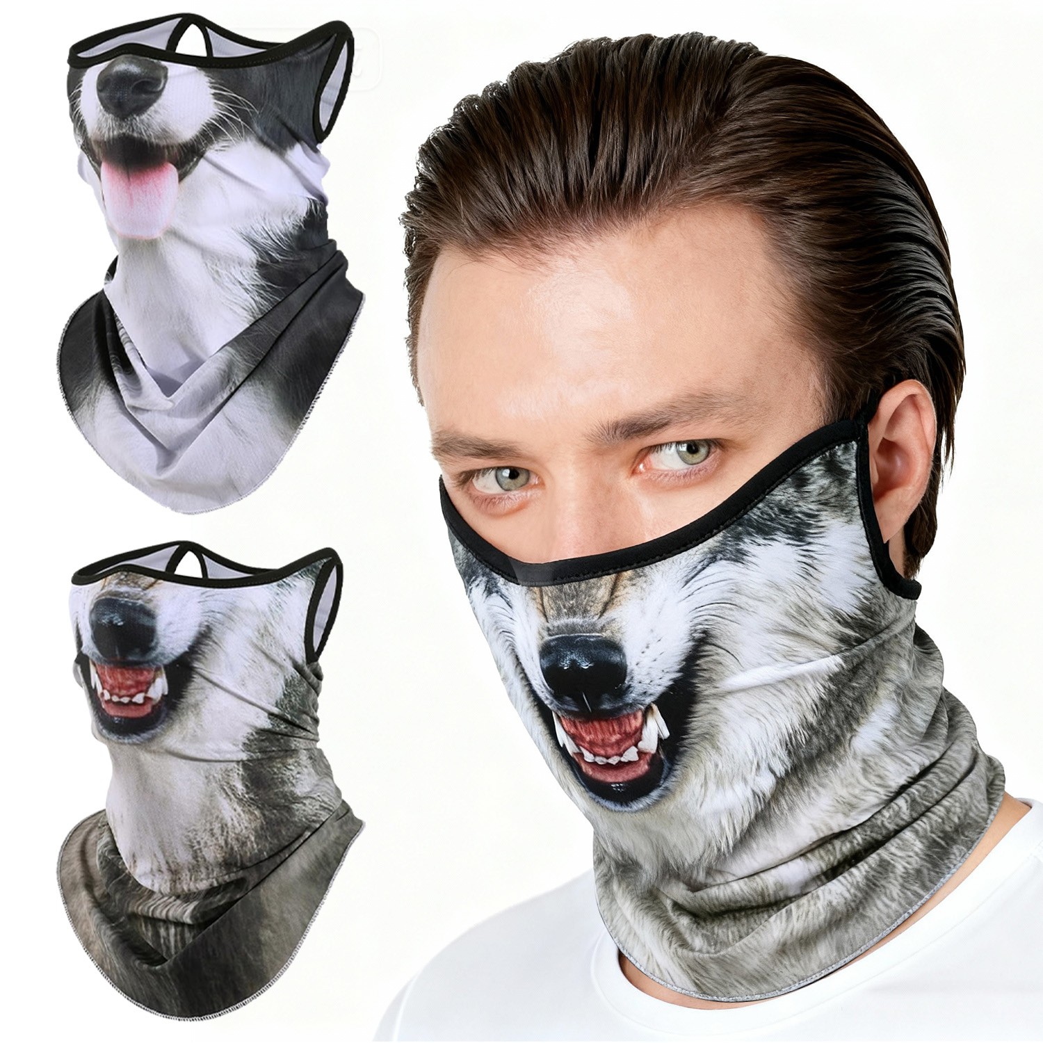 Animal Print Neck Face Mask - UV Protection Windproof Breathable Outdoor Fishing
