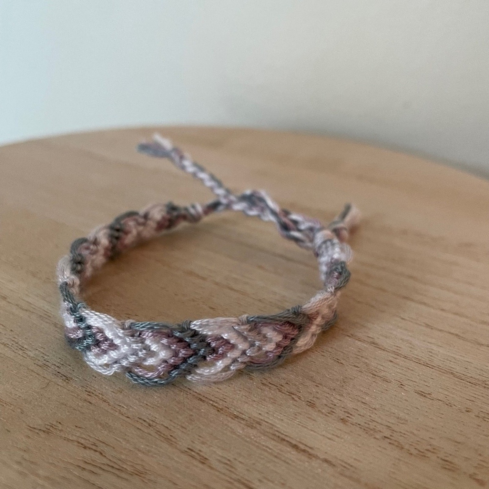 Gray Pastel Woven Bracelet