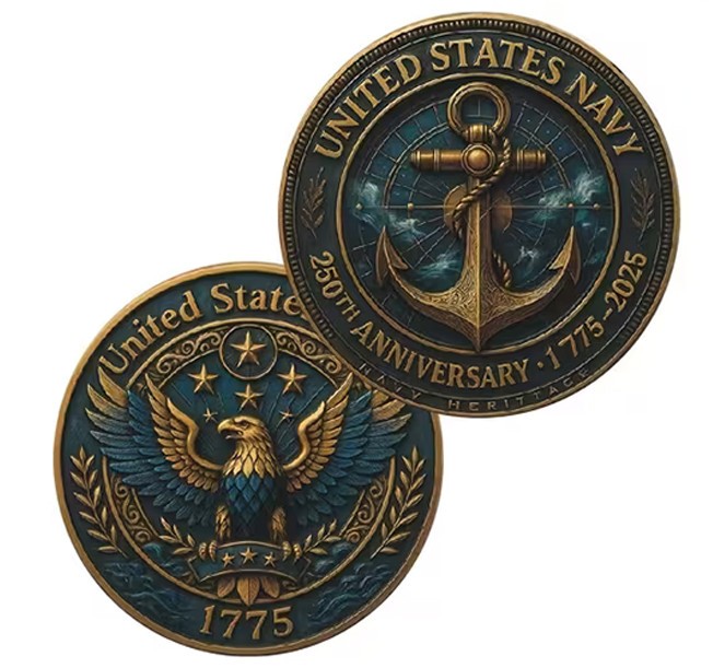 Navy 250 Anniversary Challenge Coin Military Collectable Armed Forces H 1-pc