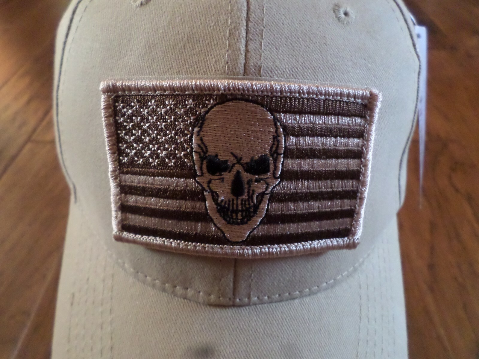 U.S AMERICAN FLAG HAT WITH SKULL EMBROIDERED BALL CAP HOOK & LOOP PATCH