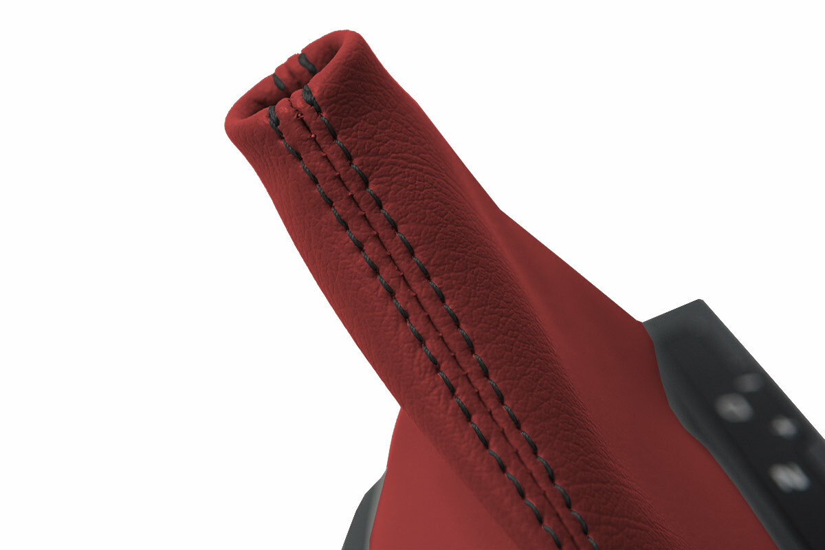 Automatic Shift Boot Cover Leather for Kia Optima 2011-2015 Red Black Stitch