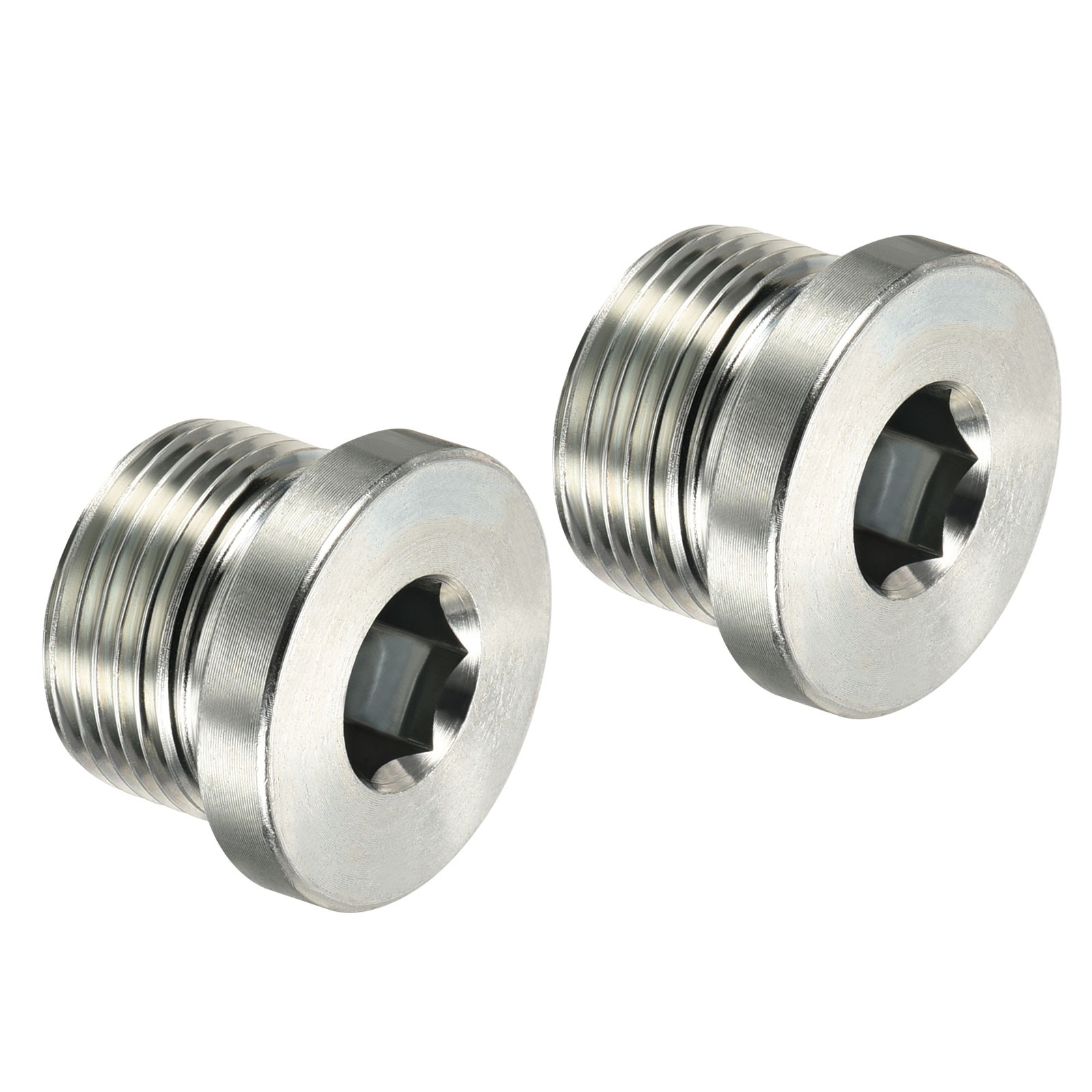 M22*1.5 Hex Head Pipe Fitting Plug, 2 Pack Male Thread 45# Steel Plug