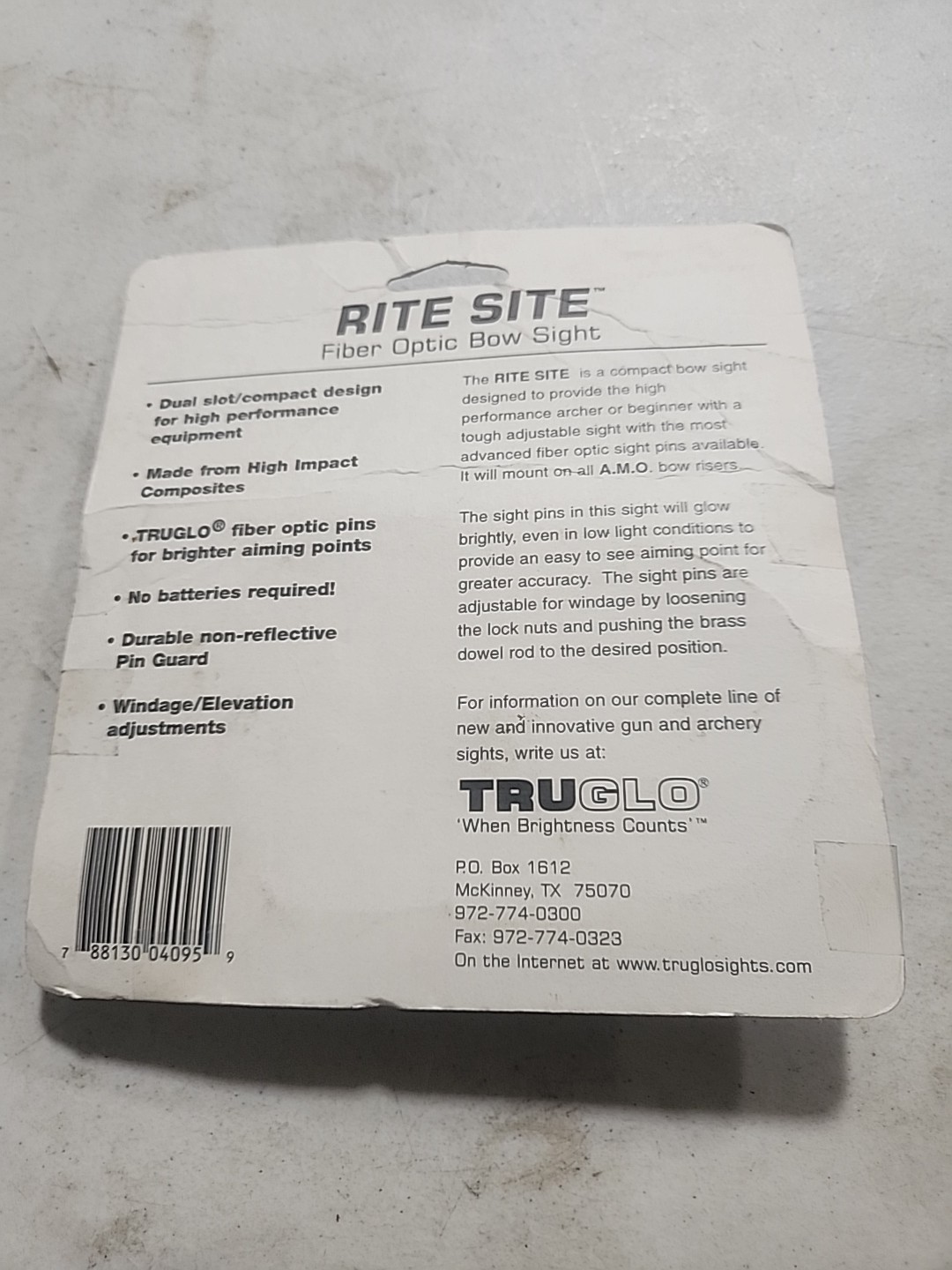 Tru Glo Rite Site Fiber Optic Bow Sight