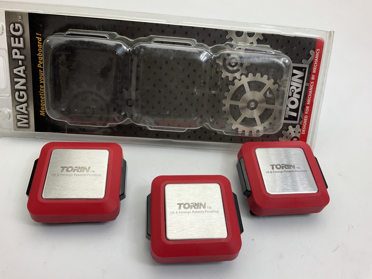 Torin MTSMP223PKT 2"x2" Magnetic Pegboard Magnet Holders For Hanging Steel Tools