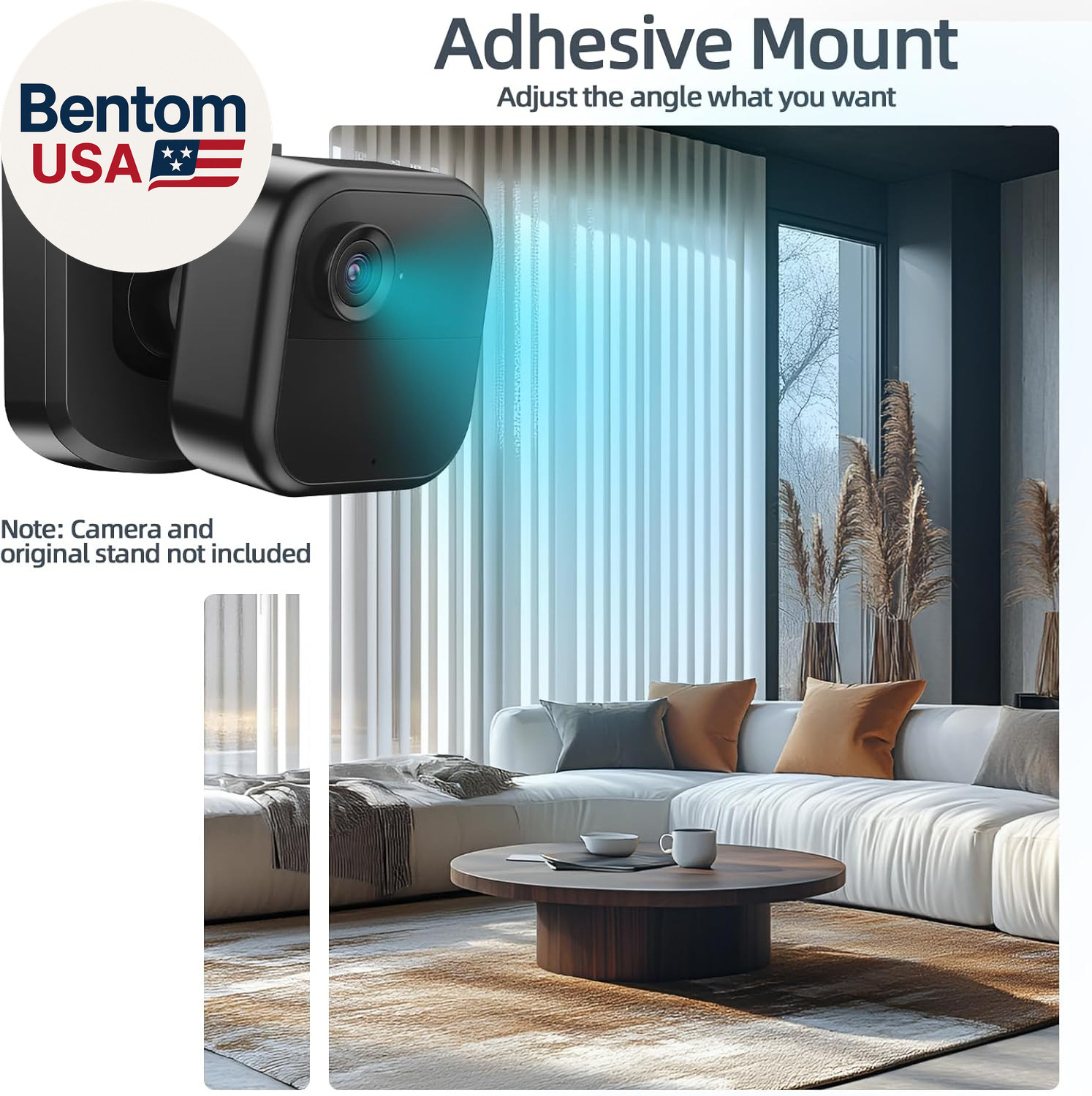 3 Pack Blink Camera No Drilling No Screws Wall Mount Bracket, Adhesive Blink Out