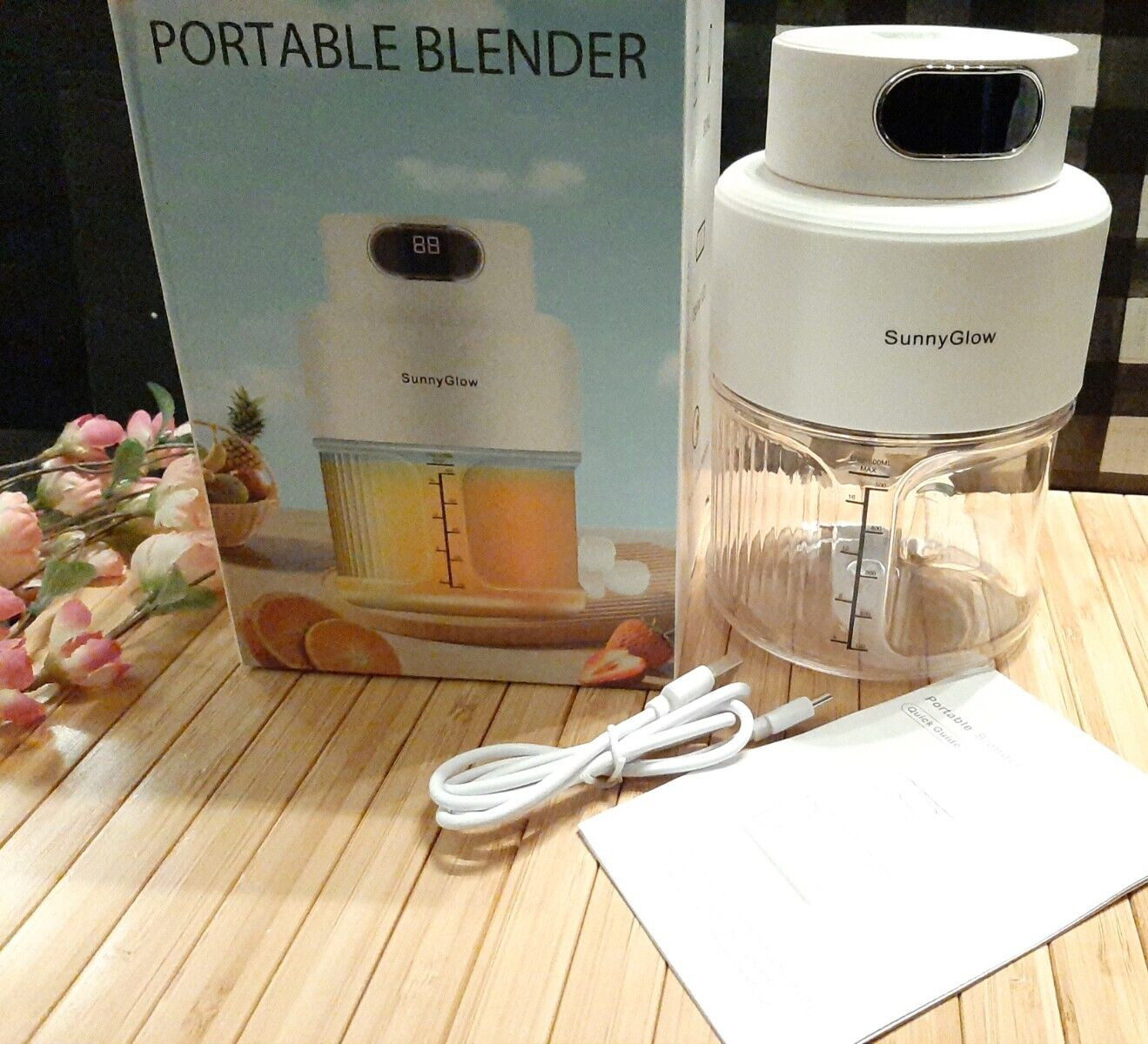 Sunny Glow Rechargeable  Portable Blender , Portable Juicer ~ 500ml USB , LED