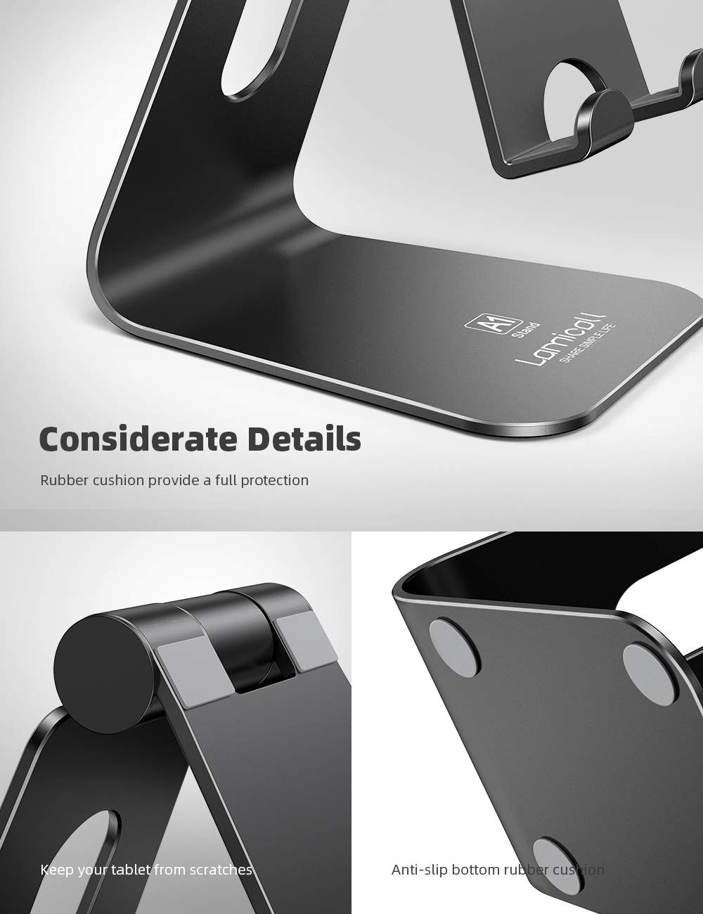 Tablet Stand, Tablet Holder for Desk MultiAngle Adjustable Tablet Desktop Do...