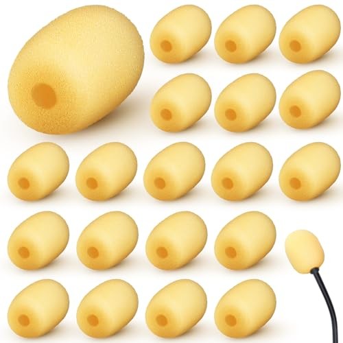 20 Pcs Mini Size Headset Windscreen Microphone Foam Cover 2x15 mm Skin Color