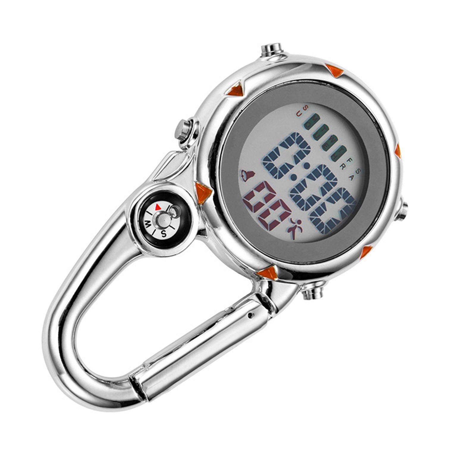 Backpack Clip On Band Carabiner Digital Sports Luminous Watch For Hikers C