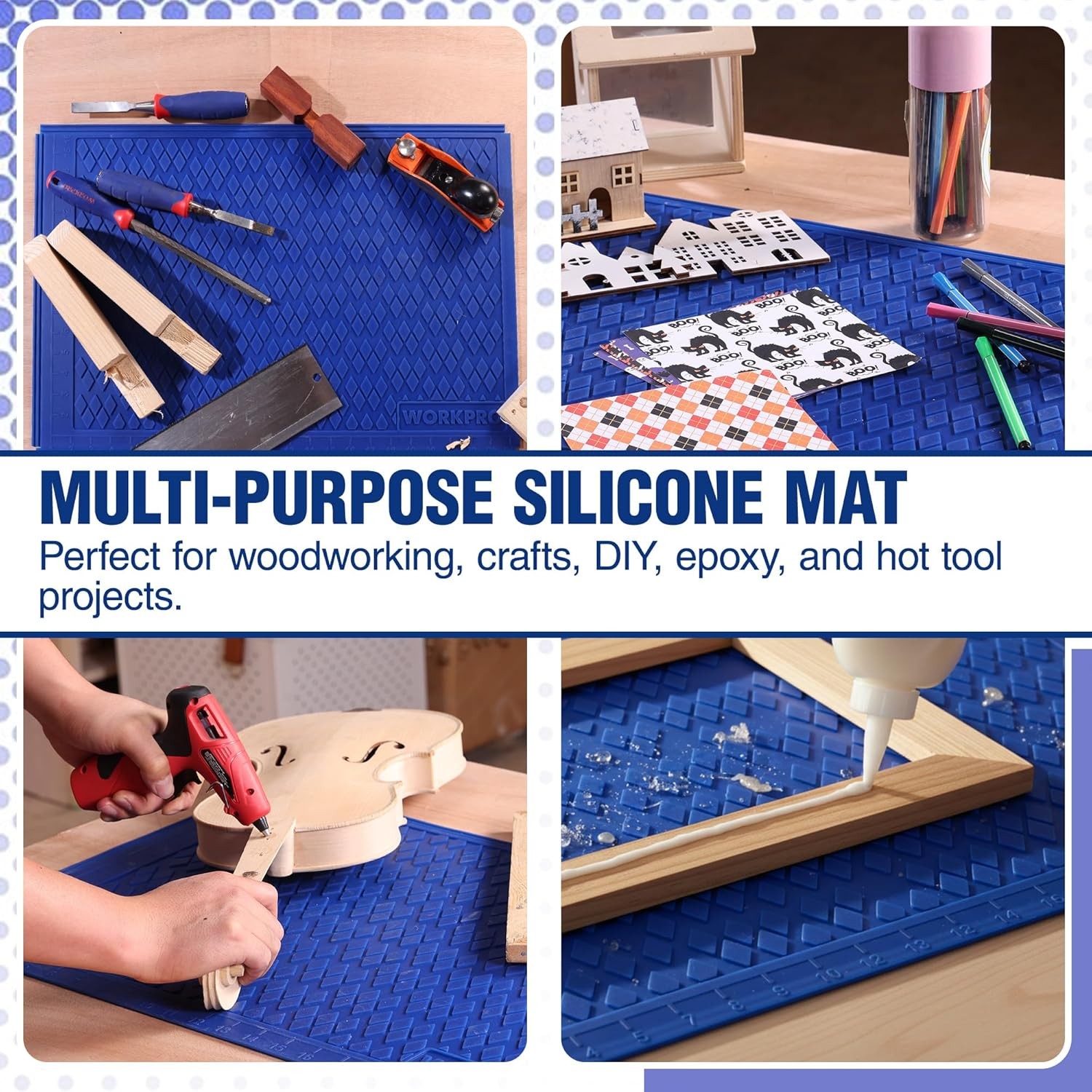 WORKPRO Workbench Silicone Glue Mat Non-Stick Pad Protector Measurement Grid USA