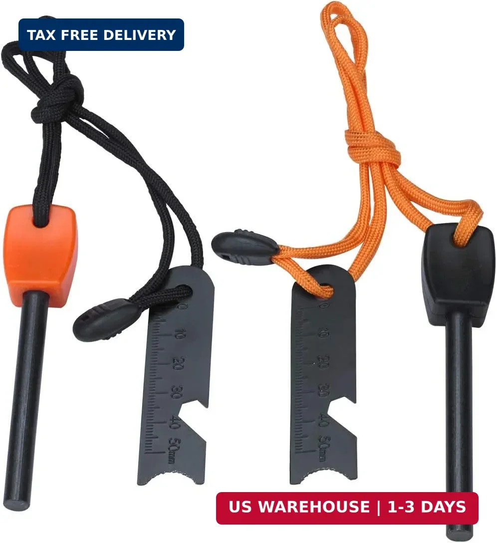 FOSTAR Ferrocerium Alloy Rod Fire Starter, 5/16 Inch Thick Waterproof Fire Steel