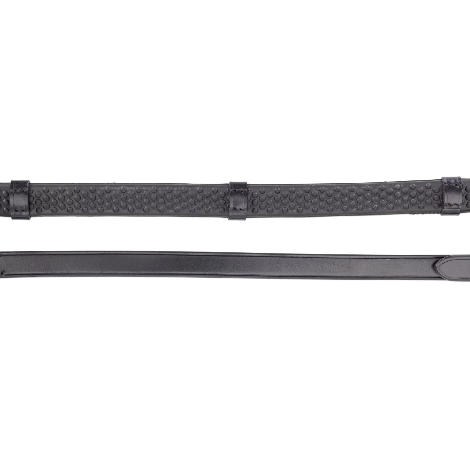Shires Avignon Rubber Reins with Leather Stoppers - Premium High-Grip English