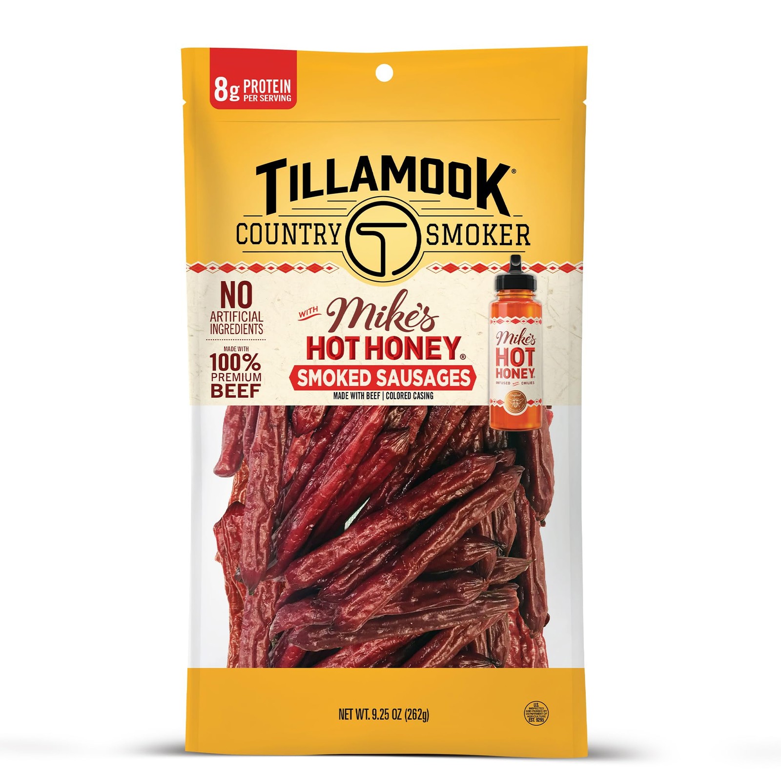 Tillamook Country Smoker Beef Sausages Mike's Hot Honey 9.25 Ounce