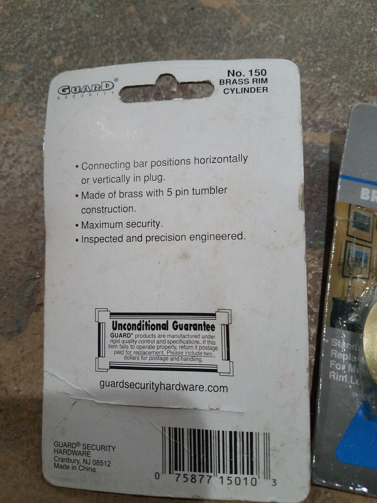 Guard Security Brass Rim Lock Cylinder No.150, Set of 3 free shipping!