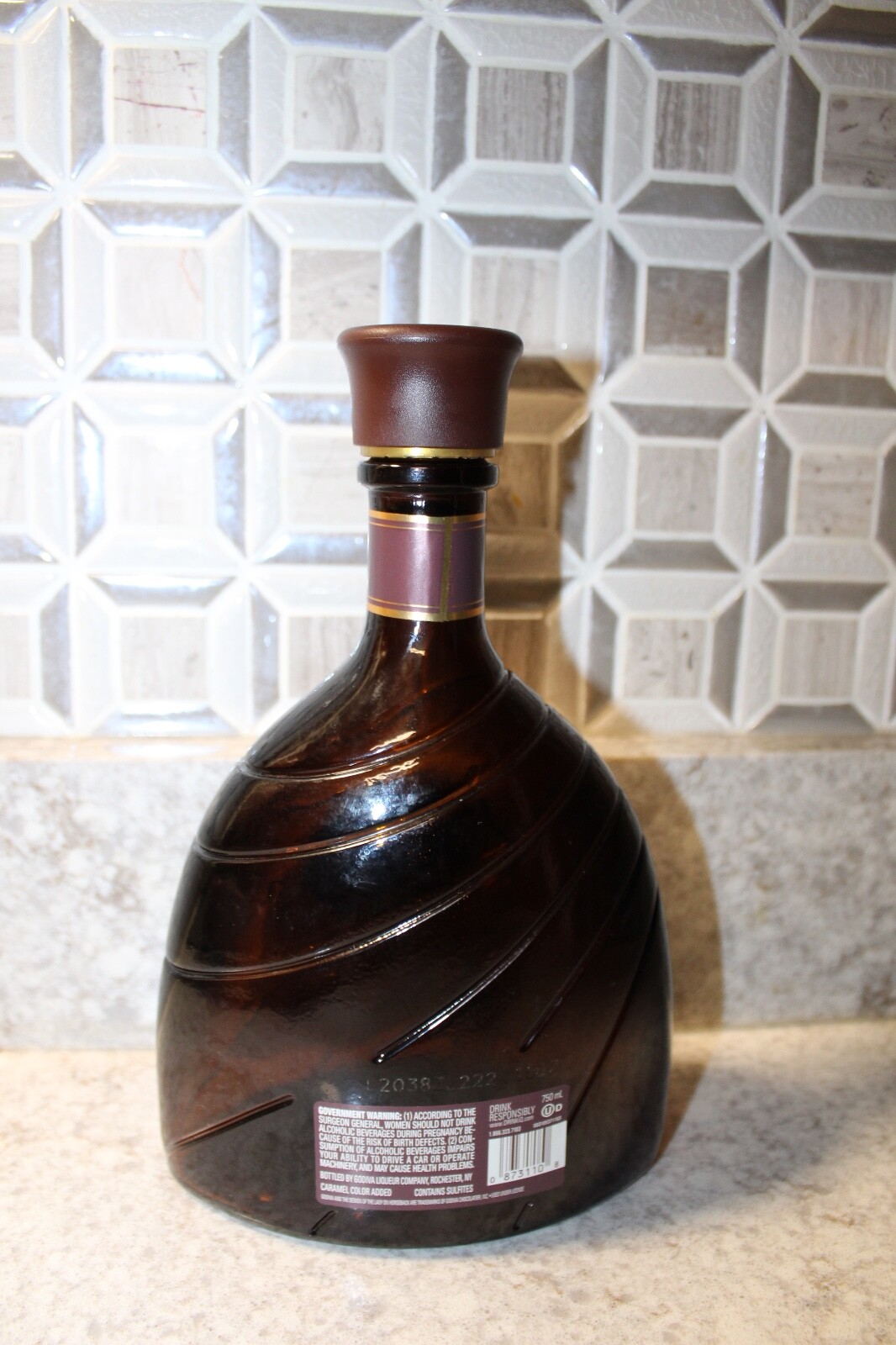 1 Empty 750 ML Godiva Chocolate Liqueur Bottle With Cap