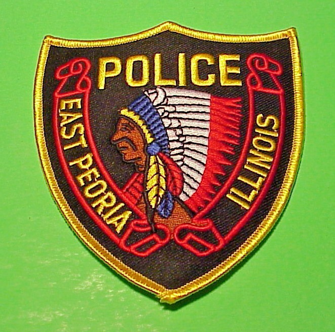 EAST PEORIA  ILLINOIS  ( INDIAN CHIEF ) 4 1/4"  POLICE PATCH  FREE SHIPPING!!!