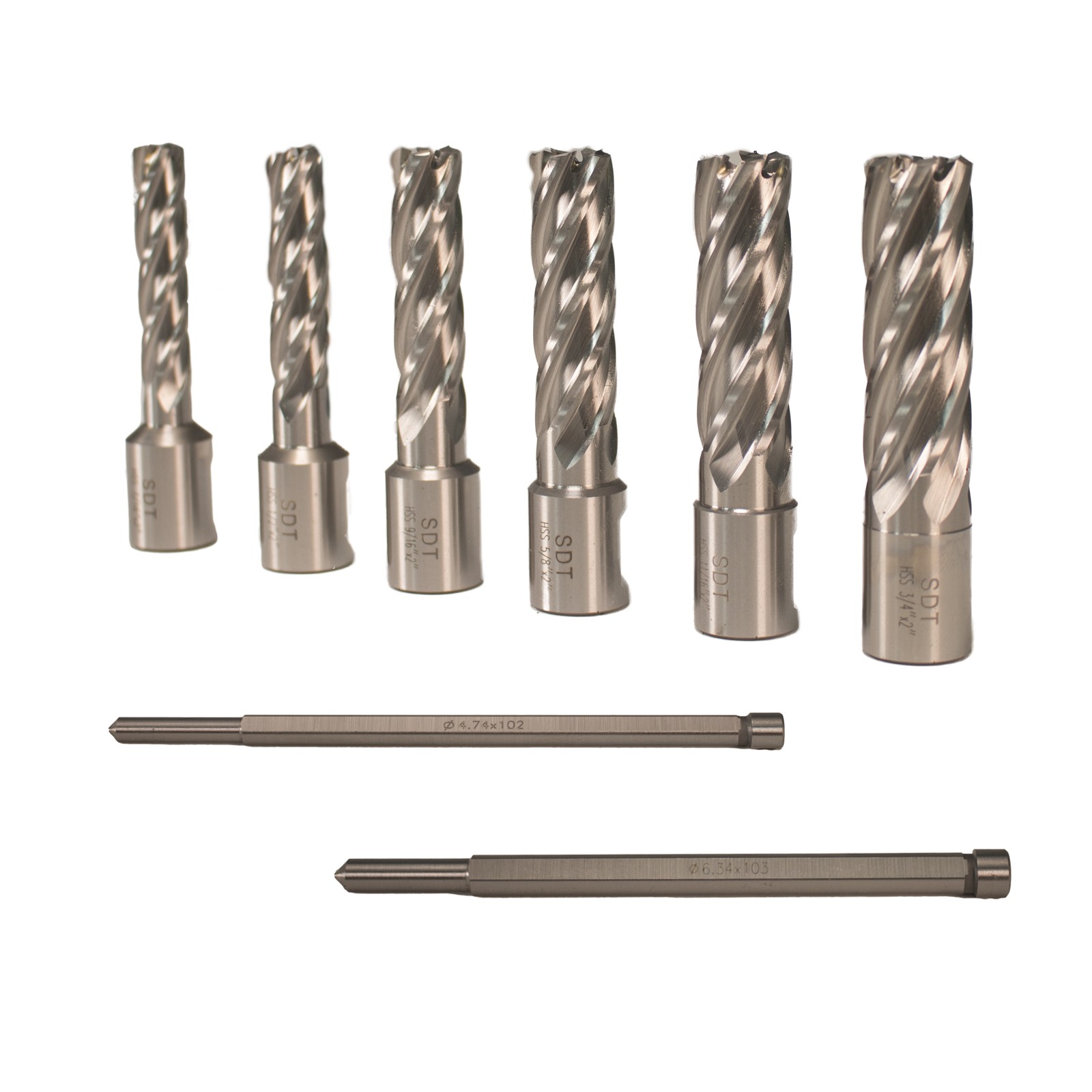 Steel Dragon Tools® 7 HSS Annular Cutter Kit 2" Depth 7/16" to 3/4"