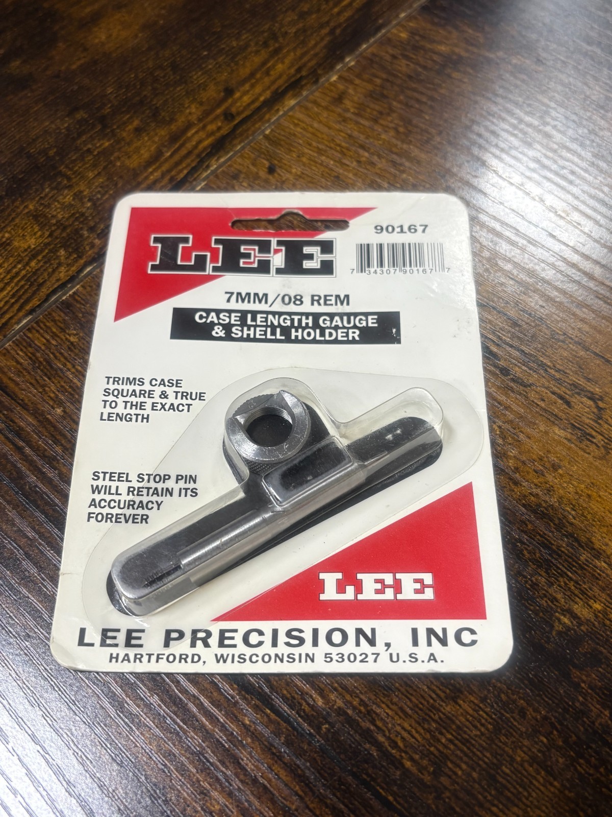 Lee case length gauge and shell holder for trimmer #90167 7mm/08 REM (NEW)