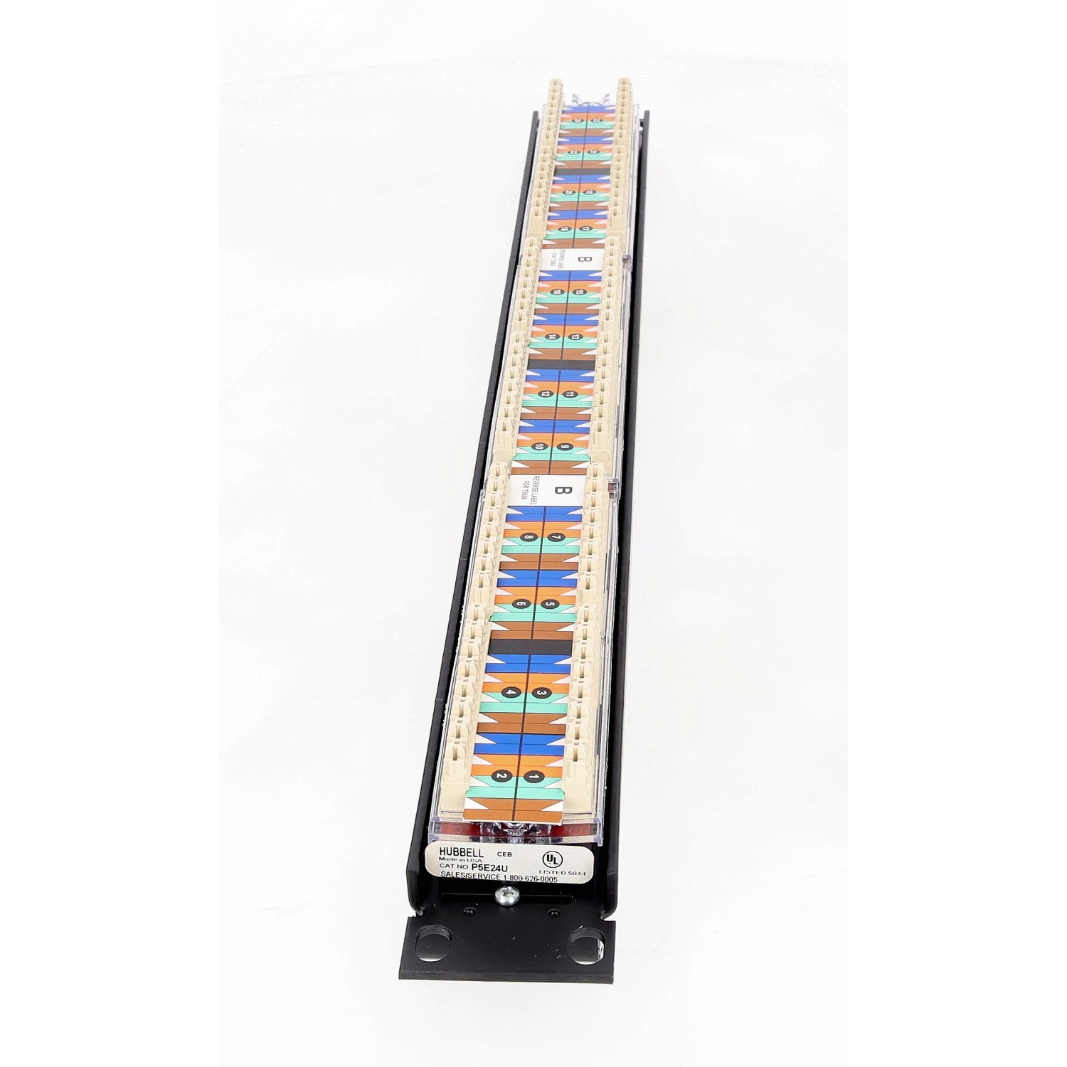 Hubbell P5E24U Category 5e Patch Panel Speedgain universal w/bar 24-port New