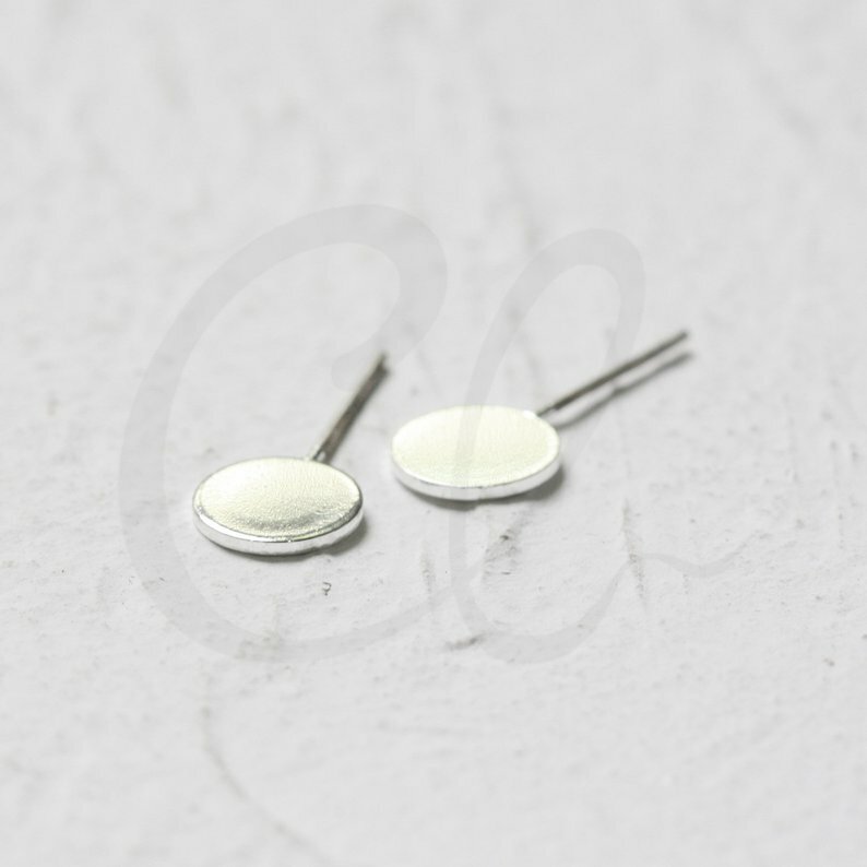 One Pair Silver Plated Coin Earring Post With Sterling Silver Pin (CW-4160C)
