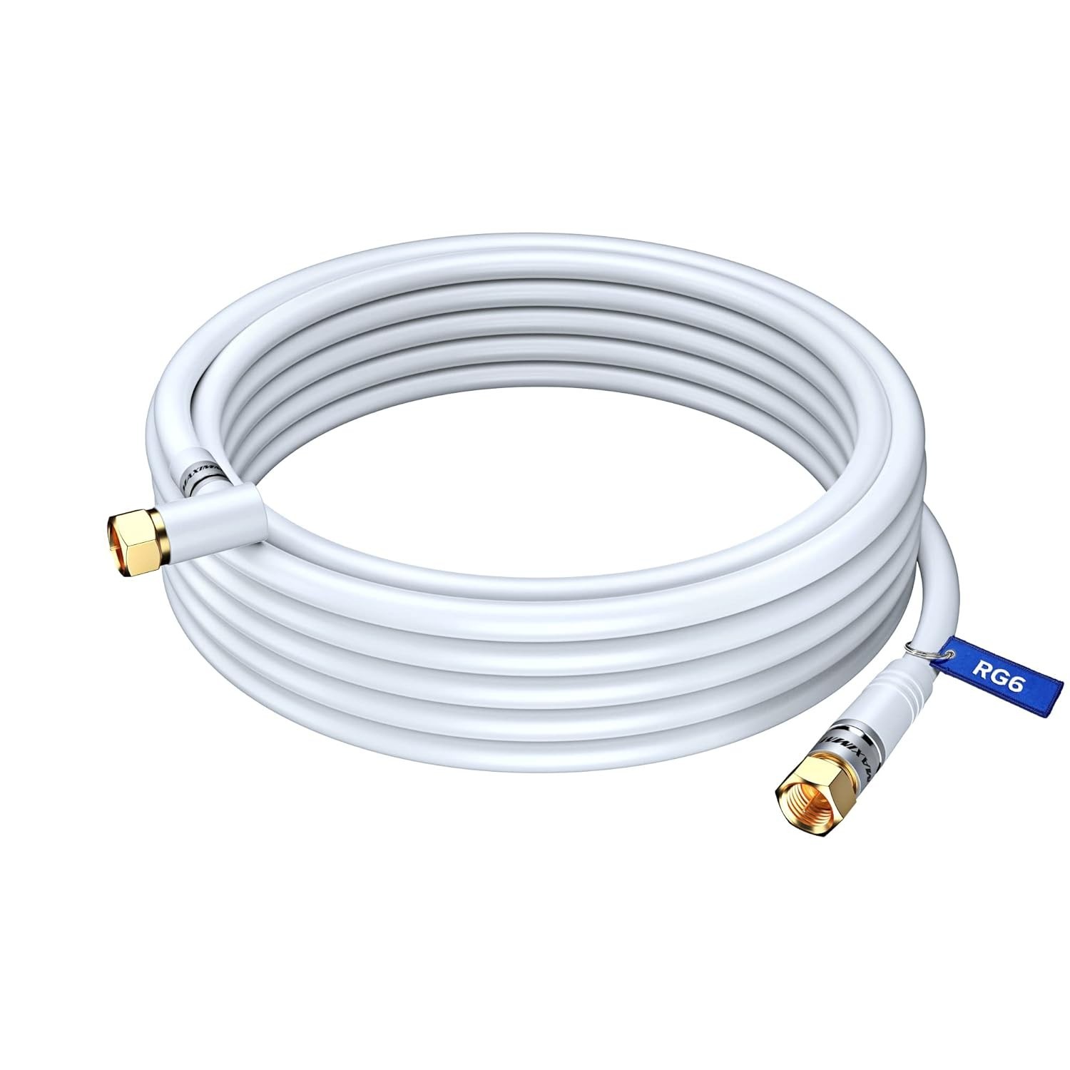RG6 Coaxial Cable 25ft with 90-Degree Angled Connector - Ultimate Flexibility