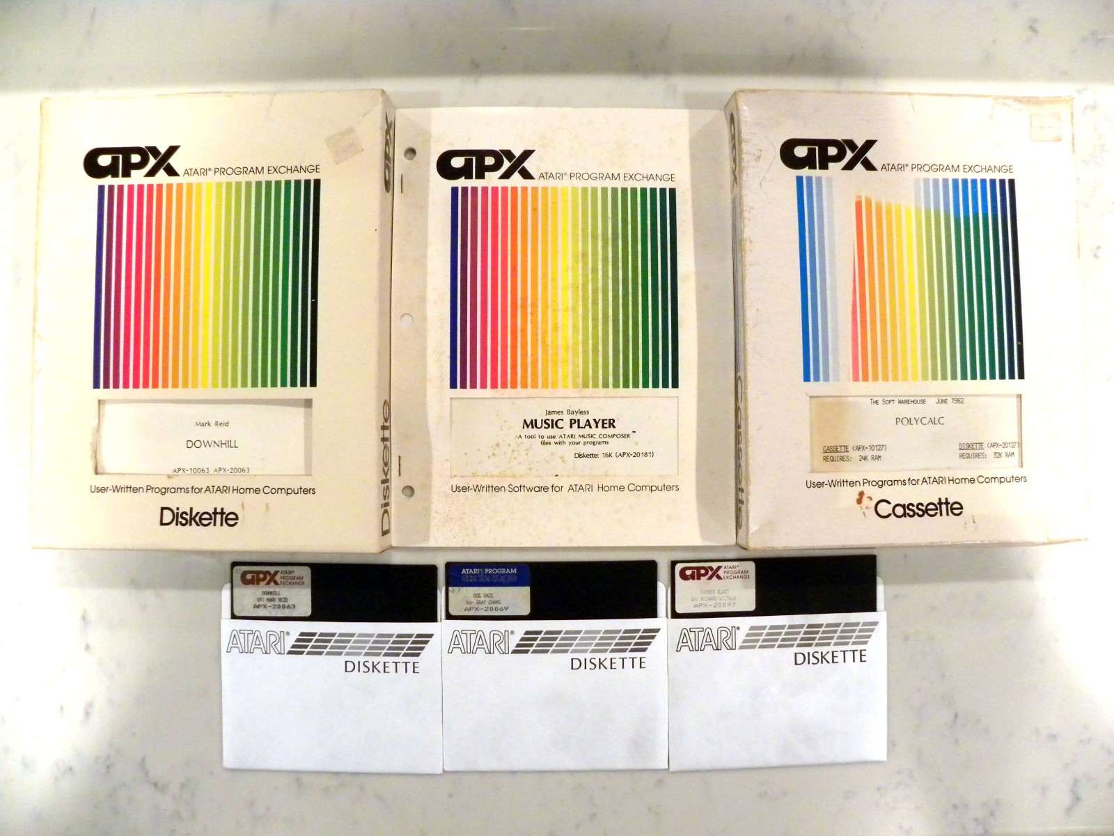 ATARI APX Lot  Downhill Dog Daz Blast Music 400/800/1200XL/1400/XF551/830/130XE