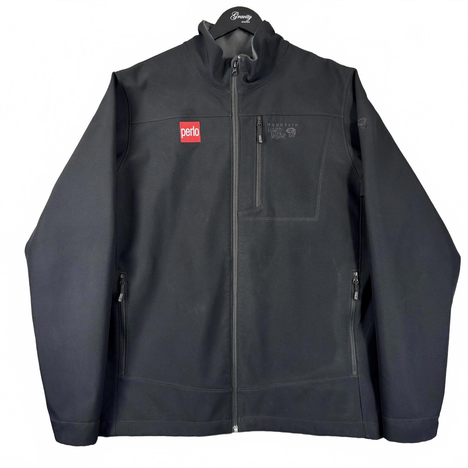 Mountain Hardwear Black Softshell Jacket with Perlo Patch Large
