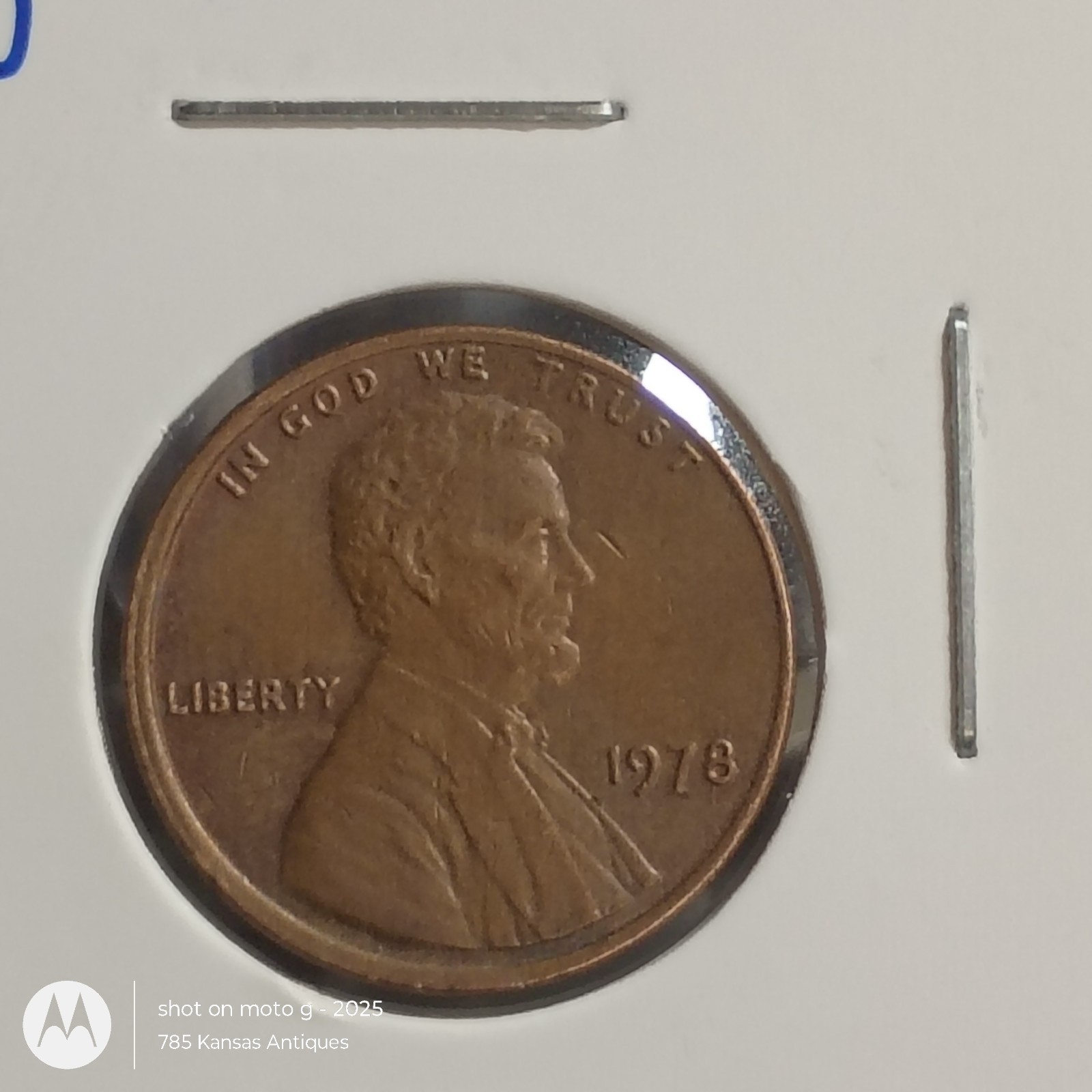 1978 Lincoln Memorial Penny - Obverse Misaligned Die (MAD) Error - Copper