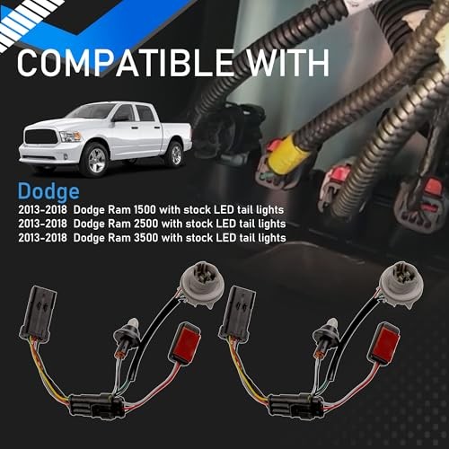 Tail Light Converter Conversion Harness Pair Compatible with 2013-2018 Dodge