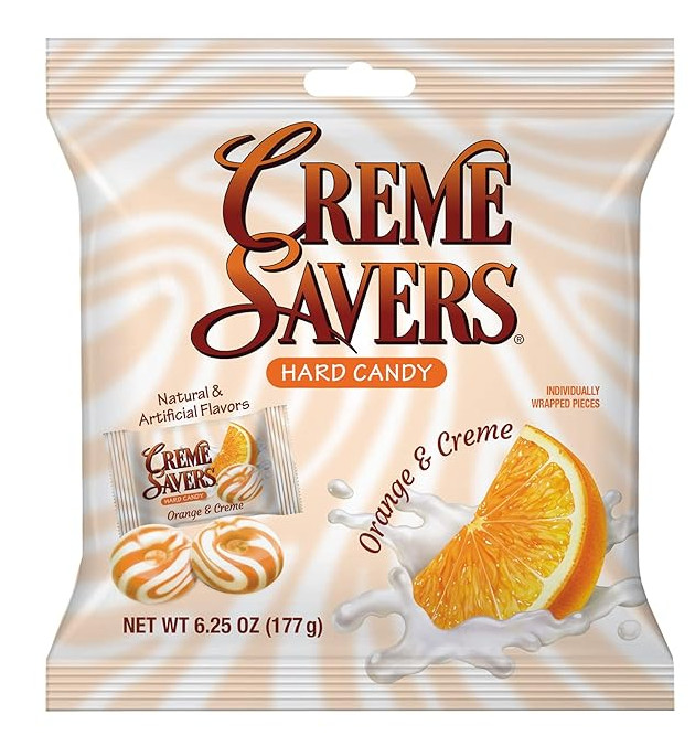 Creme Savers Orange and Creme Hard Candy  6.25 oz Bag
