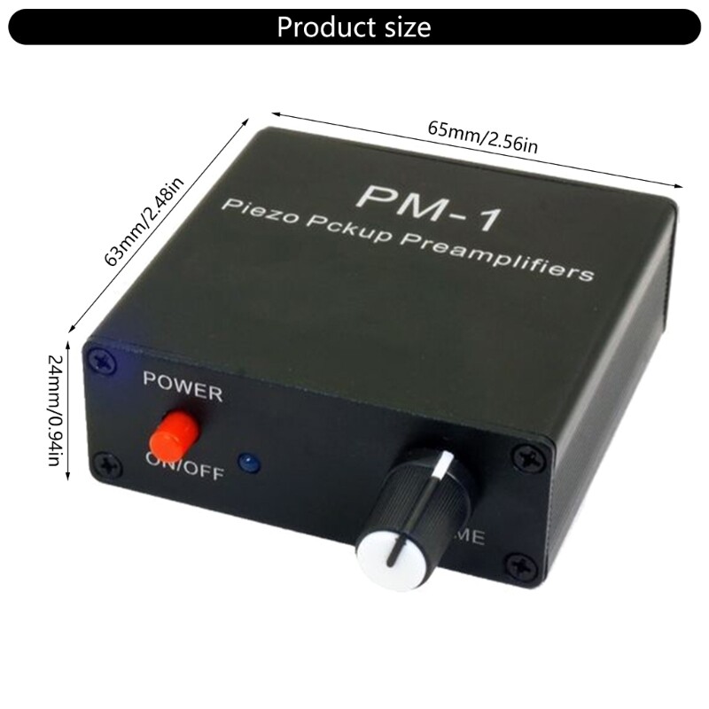 Piezo Pickup Preamplifier Auditory PM-1 Headphone Amplifier Preamp for 6.35mm