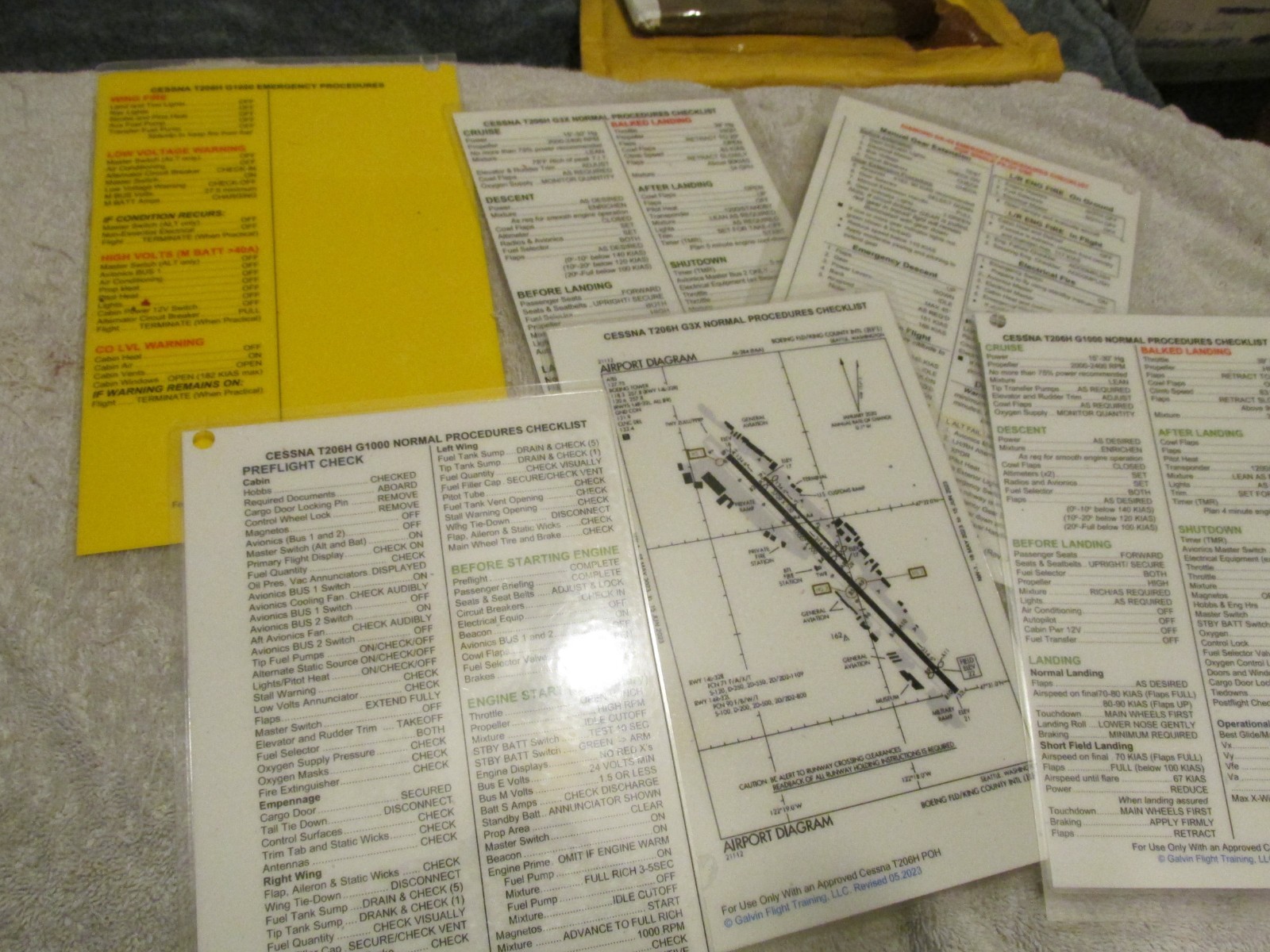 NEW Cessna T206H G1000 Laminated Card Aircraft Normal Flight Procedure Checklist